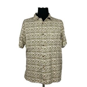 Island Republic 100% Silk Beachy Short Sleeve Button Down Shirt - Men’s XL